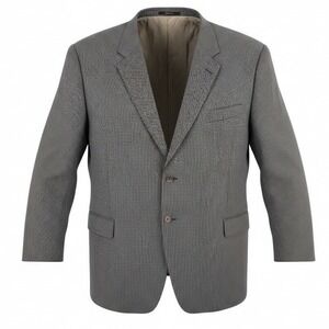Joseph Abboud Mens 60R Blazer Jacket Black White Gray Micro Houndstooth Wool